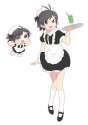 _d 2girls apron bad_id black_eyes black_hair chibi highres hisano1202 idolmaster kikuchi_makoto kneehighs maid makochii mary_janes multiple_girls open.jpg