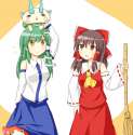 s - 1832078 - __) 2girls ascot bare_shoulders bow breasts broom brown_eyes brown_hair collared_shirt crossover d.png