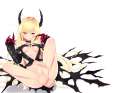 Konachan.com - 206451 barefoot blonde_hair cait choker golden_darkness horns long_hair nopan red_eyes to_love_ru to_love_ru_darkness underboob white.jpg