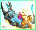 1386570 - Charizard Marowak MegaCharizard MegaCharizard_X Mega_Evolution Porkyman blitzdrachin.png