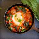 Sausage, Kale and Tomato Ragout with Poached Eggs and Chick Peas.jpg