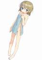 lolibooru 6946 1girl blue_eyes blush looking_at_viewer naked_towel original shinbasaki short_hair simple_background solo towel white_background.jpg