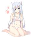 yande.re 347514 sample animal_ears chicking cleavage hibiki_(kancolle) kantai_collection lingerie nekomimi pantsu string_panties.jpg