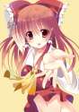 s - 1842296 - _p 1girl armpits ascot bad_id bottomless bow brown_eyes brown_hair detached_sleeves hair_bow hair_.jpg