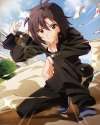 __) 1girl ahoge androgynous black_eyes briefcase brown_hair idolmaster idolmaster_million_live! jpeg_artifacts kikuchi_makoto kneeling letter looking_.jpg