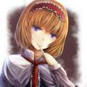 alice_margatroid-1girl bangs blonde_hair blue_eyes capelet female finger_to_mouth hairband head_tilt kisuke1212 light_smile long_sleeves looking_at_viewer ribbon short_hair smile solo touhou upper_body.f6a70e3c78d955b.png