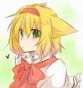 alice_margatroid-1girl animal_ears blonde_hair cat_ears green_eyes heart kemonomimi_mode short_hair solo touhou upper_body yuuta_(monochrome).978efe746122bd27c6658b77ae743854.jpg