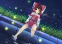 s - 1914971 - 1girl arm_ribbon barefoot blurry bow breasts brown_hair cloud collarbone depth_of_field detached_s.png