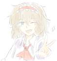 alice_margatroid-1girl acoco ascot blonde_hair blue_eyes capelet hairband highres one_eye_closed open_mouth portrait short_hair smile touhou v.62665156ebb06cb75b46fa8c6a8262b4.png