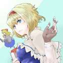 alice_margatroid+shanghai_doll-1girl blonde_hair book bow capelet female fingerless_gloves gloves hair_bow hairband lance long_hair polearm shield short_hair solo somsom touhou weapon.7454b9f86c5468e4494510133d901cbf.jpg
