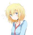 alice_margatroid-1girl ahoge blonde_hair blue_eyes blush bubble chata_maru_(irori_sabou) collarbone collared_shirt highres pajamas shirt short_hair sleepy solo touhou waking_up.c7aba0f3d9b03a8d38210b9923c3187c.jpg