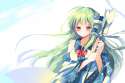 kochiya sanae-1girl absurdres bare shoulders blush detached sleeves frog hair ornament gohei green eyes green hair hair ornament highres japanese clothes long hair miko oonusa sad siwi tears touhou.b3f2df603da152273a3ee768f2b.jpg