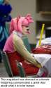 a man dressed as a female hedgehog it explains human nature.jpg
