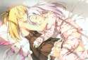 Konachan.com - 136540 blush boku_wa_tomodachi_ga_sukunai fang garter hasegawa_kobato kantoku loli lolita_fashion pajamas sleeping takayama_maria teddy_bear yuri.jpg