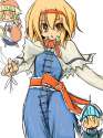 alice_margatroid+shanghai_doll-_ capelet female maiku open_mouth shield string touhou _.1f4094da9f15ccaf83f922d99e9dd65a.jpg