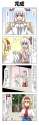 alice_margatroid+fujiwara_no_mokou+shameimaru_aya-3girls 4koma black_hair blonde_hair blush bow camera capelet comic dress female hair_bow hairband hat highres long_hair long_image multiple_girls open_mouth rappa_(rap.jpg