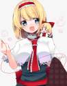 alice_margatroid+shanghai_doll-1girl ascot blue_eyes blush bow capelet doll elbow_rest hair_bow hairband miiiiiiii open_mouth sash sewing touhou.680c0b2da97bb04cf41564c0ab4eed63.png