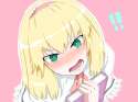 !! 1girl angry bad_id blonde_hair blush book embarrassed face female green_eyes gumi_(prrrrrrrart) touhou-f07a132f3e8b0480f83a169f574a6a73.png