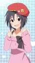 1017928 - ___ 1girl bare_shoulders beret black_hair blush closed_eyes hat heart highres idolmaster kikuchi_makoto miyoshi_yun plaid purple_eyes short_hair solo sweater tongue.png