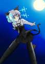 s - 510619 - 1girl animal_ears antennae black_legwear cat_ears green_eyes highres hirschgeweih_antennas hisou_no.jpg