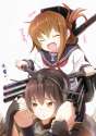 s - 1504005 - 2girls blush brown_eyes brown_hair carrying fingerless_gloves folded_ponytail gloves hair_ornament hair_u.png