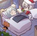 s - 1320961 - 2girls bag bed blush chibi christmas christmas_tree closed_eyes eila_ilmatar_juutilainen gift grey.jpg