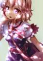 740518 - alice_margatroid bag blonde_hair capelet close-up hairband ikmg open_mouth pink_eyes satchel shade short_hair smile touhou.jpg