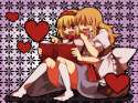 383561 - 2girls alice_margatroid bad_feet bad_id blonde_hair blue_eyes blush book braid fang hairband heart kirisame_marisa long_hair marisu multiple_girls short_hair smile socks touhou yuri.jpg