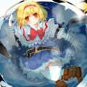 belt blonde_hair blue_dress boots capelet cup dress hairband matsushita_yuu partially_submerged short_hair solo teacup thigh-highs thighhighs touhou water white_legwear wrist_cuffs yellow_eyes-d08fa2add34e4.jpg
