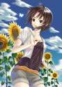 s - 752789 - 1girl antenna_hair black_eyes black_hair butterfly casual flower idolmaster idolmaster_2 kikuchi_makoto kisugi_akira short_hair.jpg