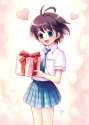 s - 574674 - 1girl antenna_hair aru_(abyssinia) black_hair blue_eyes gift heart holding holding_gift idolmaster kikuchi_makoto necktie plaid.jpg