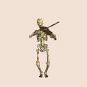 MR BONES PLAYING A SONG TO MAKE BONES OF LOWER CALIBRE RATTLED.gif