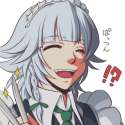 !_ 1girl _d ^_^ braid eyes_closed female grey_hair knife maid maid_headdress neko_majin open_mouth short_hair silver_hair smile solo sparkle touhou translation_request twin_braids-4d89470e49c2c0fa68f47d573e0a3.png