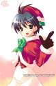 357800 - 1girl antenna_hair black_eyes black_hair christmas idolmaster jpeg_artifacts kikuchi_makoto lowres short_hair solo.jpg