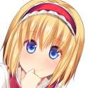 1girl bad_id blonde_hair blue_eyes blush finger_to_mouth hairband lolita_hairband looking_at_viewer lowres portrait smile solo masa_(miyabitei) touhou-803c5eb7d3a51fd2eb14acf6acf081f1.jpg
