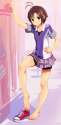 s - 831973 - 1girl antenna_hair barefoot bike_shorts brown_eyes brown_hair casual feet highres idolmaster idolmaster_2 kikuchi_makoto kyoudyu.jpg
