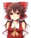 _3 1girl _3 ascot bow brown_eyes brown_hair detached_sleeves female hair_bow hair_tubes japanese_clothes long_hair miko solo touhou upper_body yamasuta-ce8ce665fab6cb266c91606b6176142c.jpg