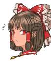 _ 1girl bow brown_hair cookie_(touhou) face hair_bow hair_tubes half_updo nameo_(judgemasterkou) red_eyes short_hair solo touhou-ff8825b0f9d8a5f12df2d3edf4803326.jpg