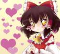 +_+ 1girl ascot bow brown_eyes brown_hair chibi detached_sleeves female hair_bow hair_tubes short_hair solo touhou yume_shokunin-803994851b91e3cf38a6abc630c8b480.png