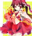 (21)suke 1girl bad_id bare_shoulders brown_hair detached_sleeves female hair_ribbon hair_tubes japanese_clothes mihatarou miko navel ofuda red_eyes ribbon solo touhou white_hair-12f8ab6406eaf61a4b9306649945484.jpg