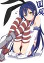 s - 2232843 - 1girl bare_shoulders black_panties blue_hair blush clearite cosplay elbow_gloves gloves hairband kantai_collection l.png