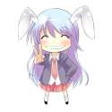 ^_^ bad_id blazer blue_hair bunny_ears chibi closed_eyes happy long_hair nanatsu necktie pleated_skirt rabbit_ears simple_background skirt smile solo touhou v-9a6fca91ab665db321ab1062ff0a5de5.jpg