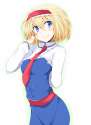 1girl blonde_hair blue_dress blue_eyes chata_maru_(irori_sabou) dress hairband long_sleeves looking_at_viewer sash shirt smile solo touhou-387ddcf182983bf91bf07545f3d892cd.jpg