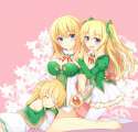 s - 2079254 - _d 3girls bare_shoulders blonde_hair blue_eyes blush braid breasts closed_eyes dress flower frilled_gloves frills fuji_kakei gl.jpg