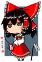 1girl @_@ ascot bow brown_hair character_name detached_sleeves digital_media_player gohei hair_bow hair_tubes headphones ipod kunitori ribbon short_hair solo touhou yin_yang-d9eb00851203bdd24340cd55550ca2c7.jpg