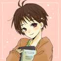 s - 1034753 - 1girl antenna_hair blush book brown_eyes brown_hair idolmaster kikuchi_makoto lowres micho_n oekaki short_hair smile solo sweat.png