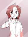 s - 978204 - 1girl brushing_teeth heebee idolmaster idolmaster_2 kikuchi_makoto reverse_trap shirt short_hair solo teeth toothbrush upper_bod.jpg