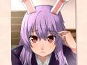 adjusting_hair animal_ears bunny_ears close-up face frown long_hair maita mirror purple_hair red_eyes solo touhou-77bfbfb81af2a18b5aa0f129f0817ac8.jpg