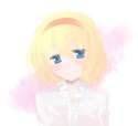 1girl blonde_hair blue_eyes blush casual female hairband myama short_hair solo touhou-9757481f7c00e5a466db16a73d8a5f79.jpg