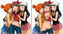 e - 324281 - 3girls beanie beige_skin bike_shorts bike_shorts_pull blue_hair blush bottomless color dawn_.gif